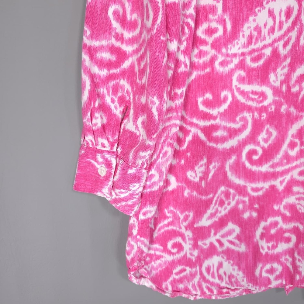 LAUREN RALPH LAUREN Pink & White Sleep Shirt Paisley MEDIUM Women's Nightgown - Picture 10 of 12